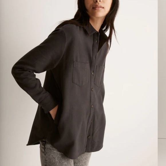 Madewell Tops - Madewell Charcoal drapey moleskin Button-Up Shirt